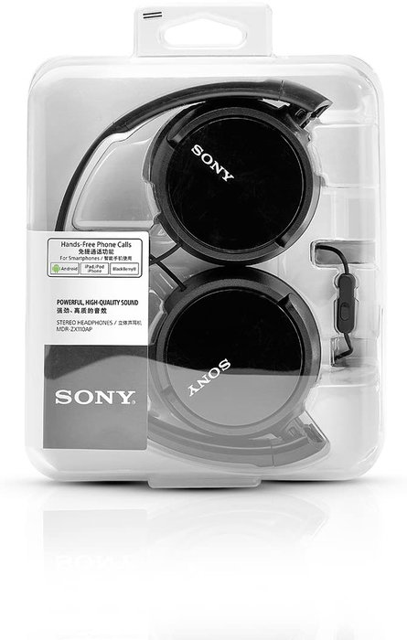 Sony MDR-ZX110AP Auriculares Plegables con Micrófono Negro Sony MDR-ZX110AP Auriculares Plegables con Micrófono Negro